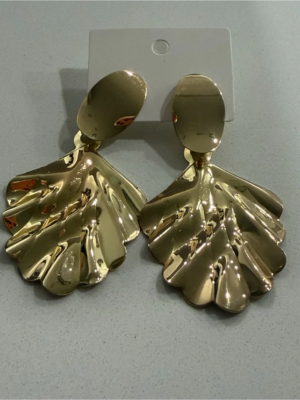 Gold Shell Drop Earrings